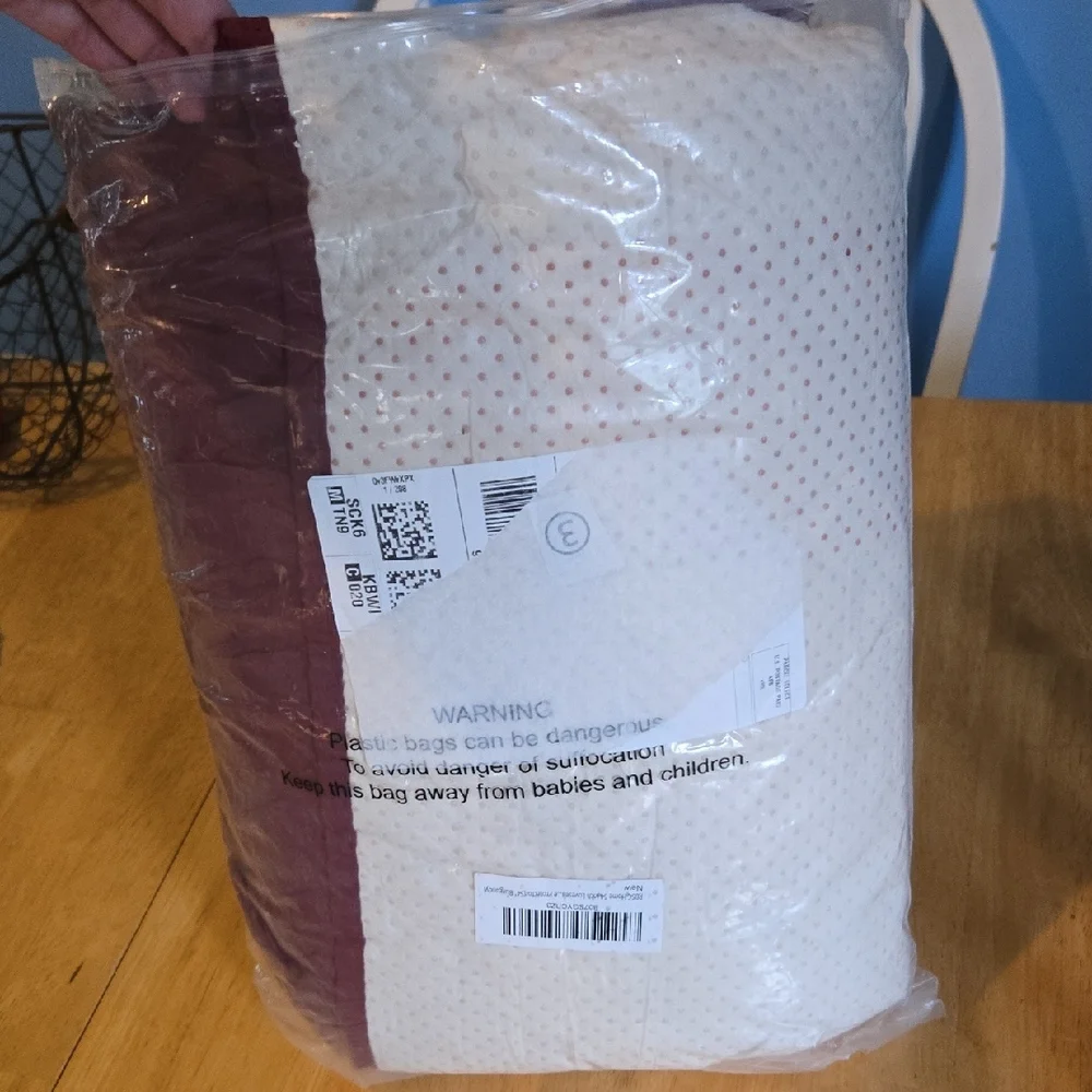 Burgundy and Cream Armchair Cover